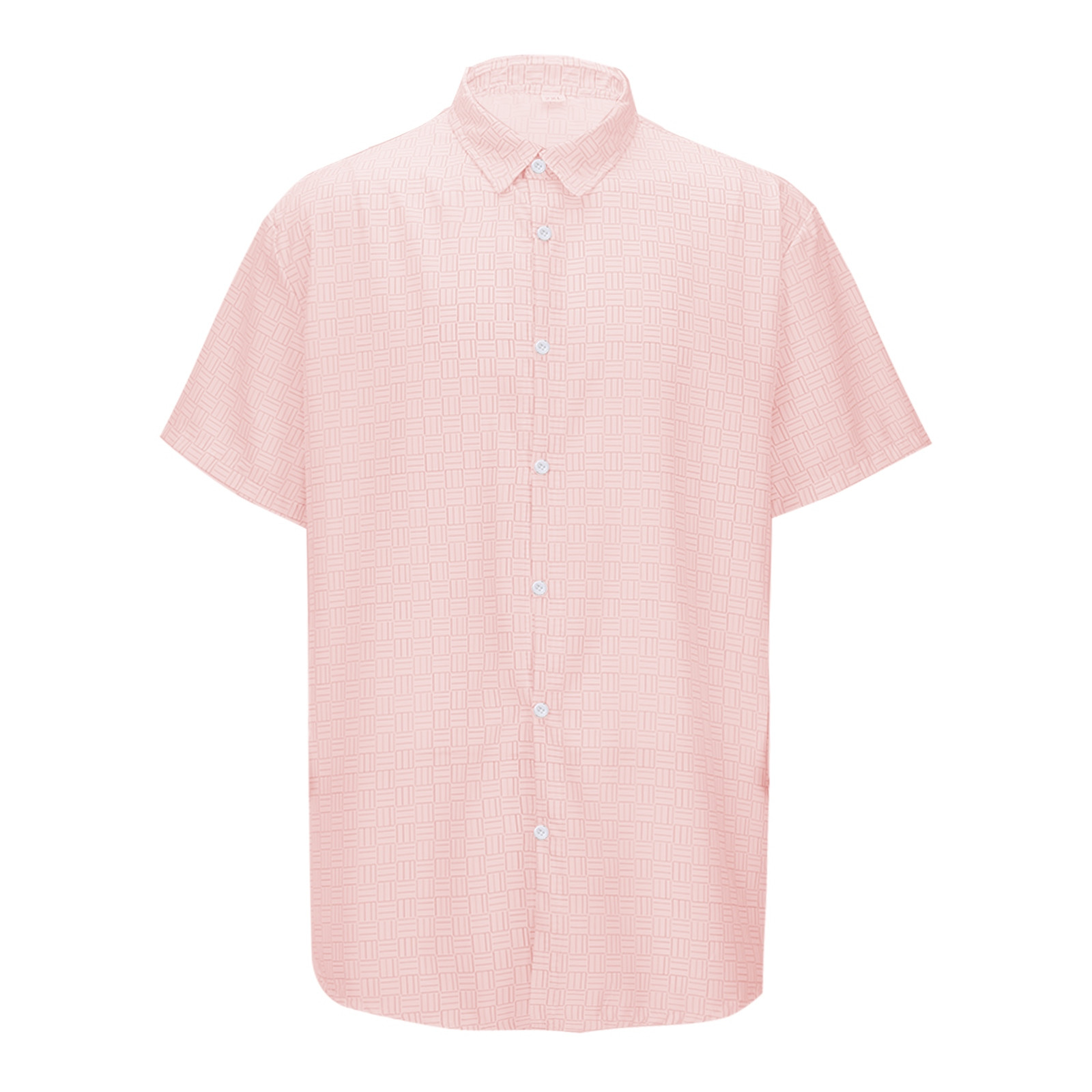 thumbnail image 1 of Camisa informal de manga corta de verano para hombre: poliéster spandex, color liso, transpirable, para todas las ocasiones, fácil de cuidar (S-XXXL), 1 of 8